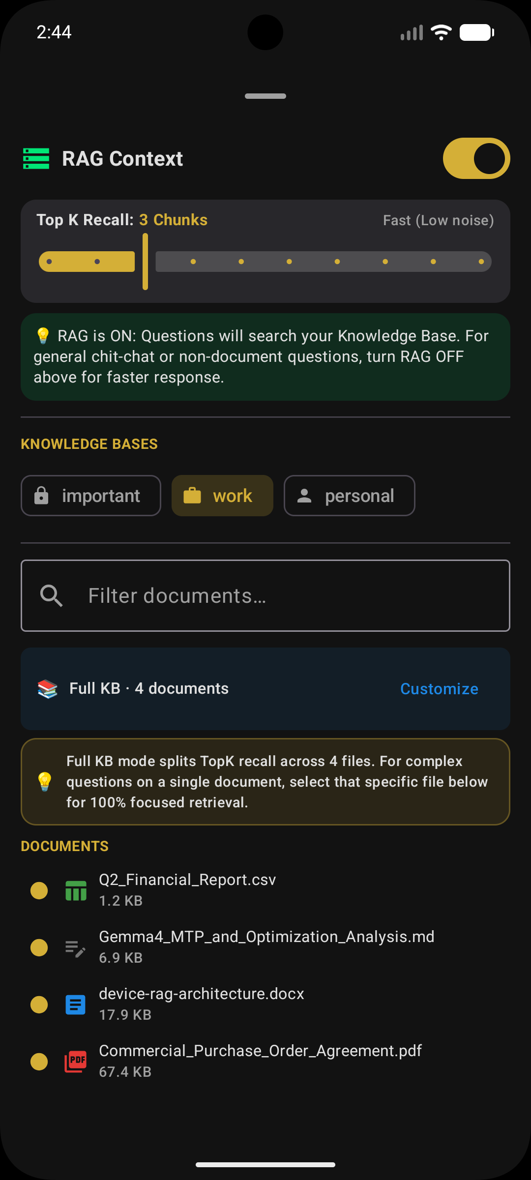 RAG Scope Selection